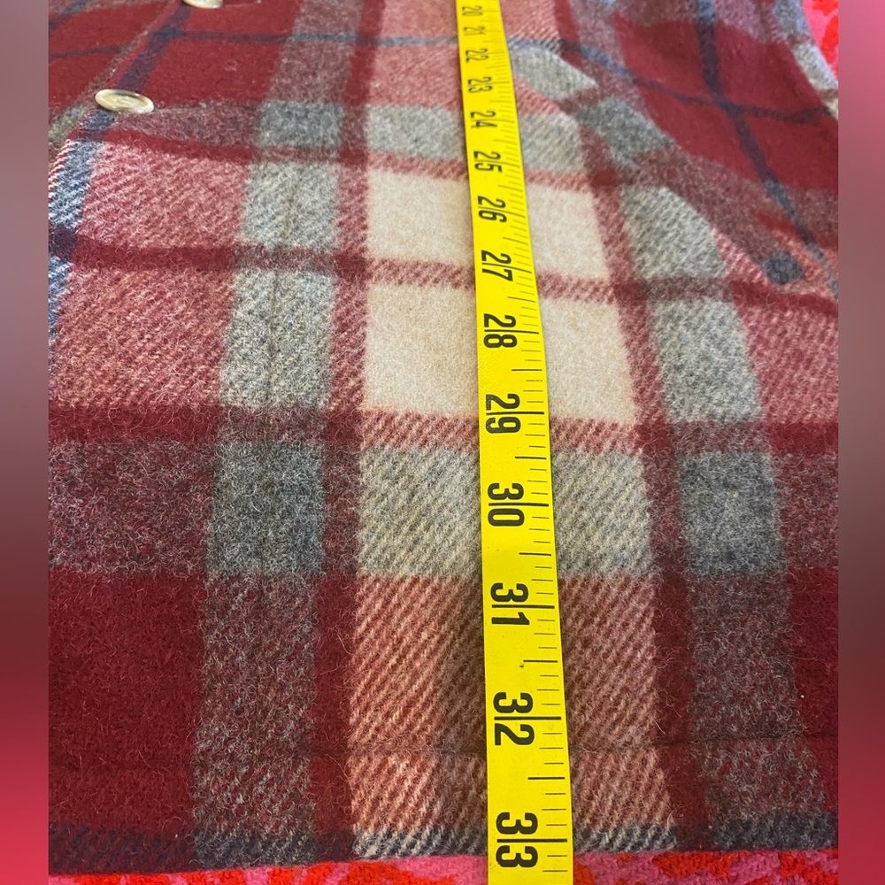 Vintage Eddie Bauer Red and Gray wool Plaid Utility Jacket - Picture 8 of 9